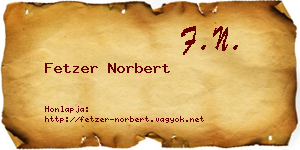Fetzer Norbert névjegykártya